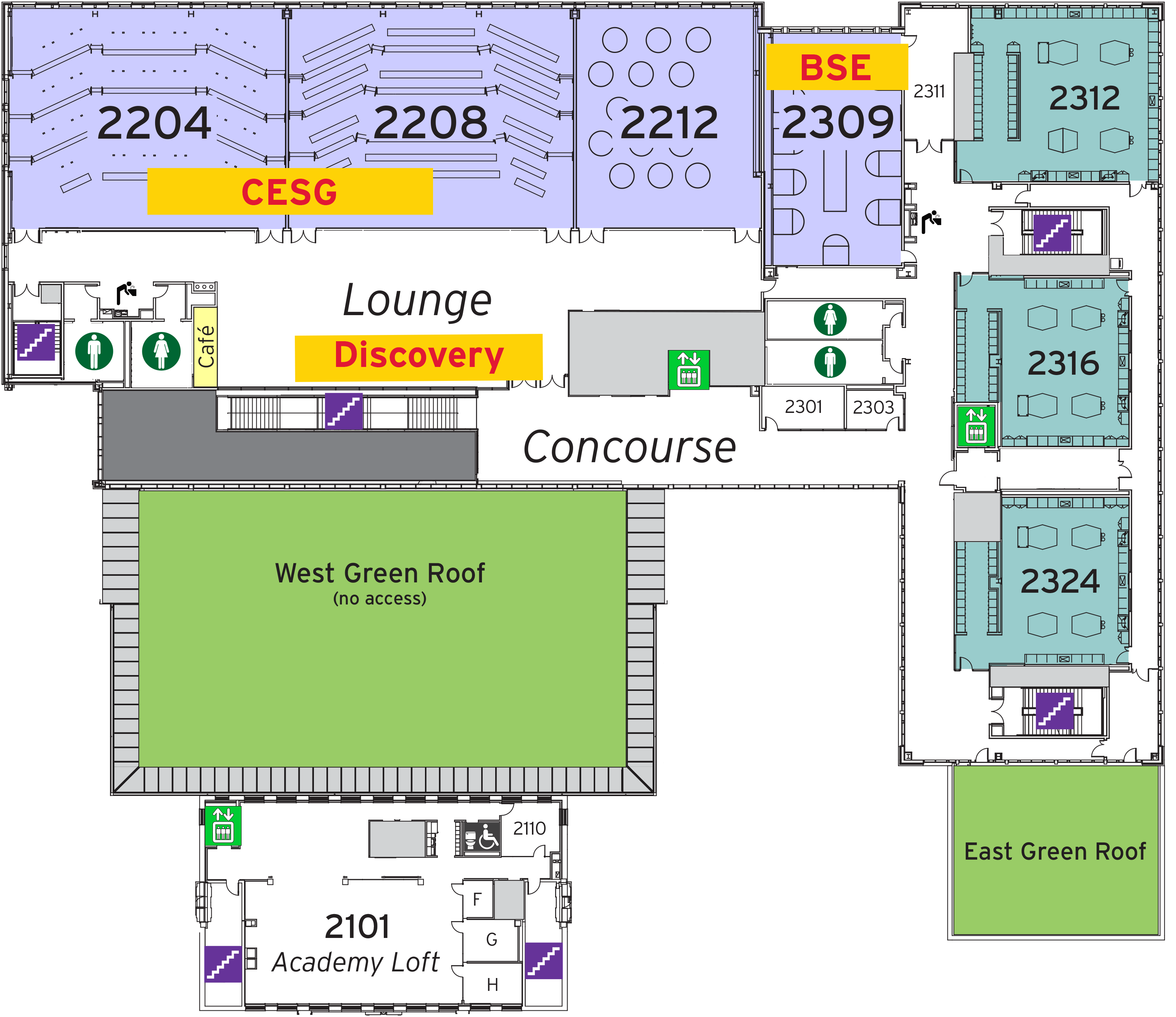 second floor map of ESJ