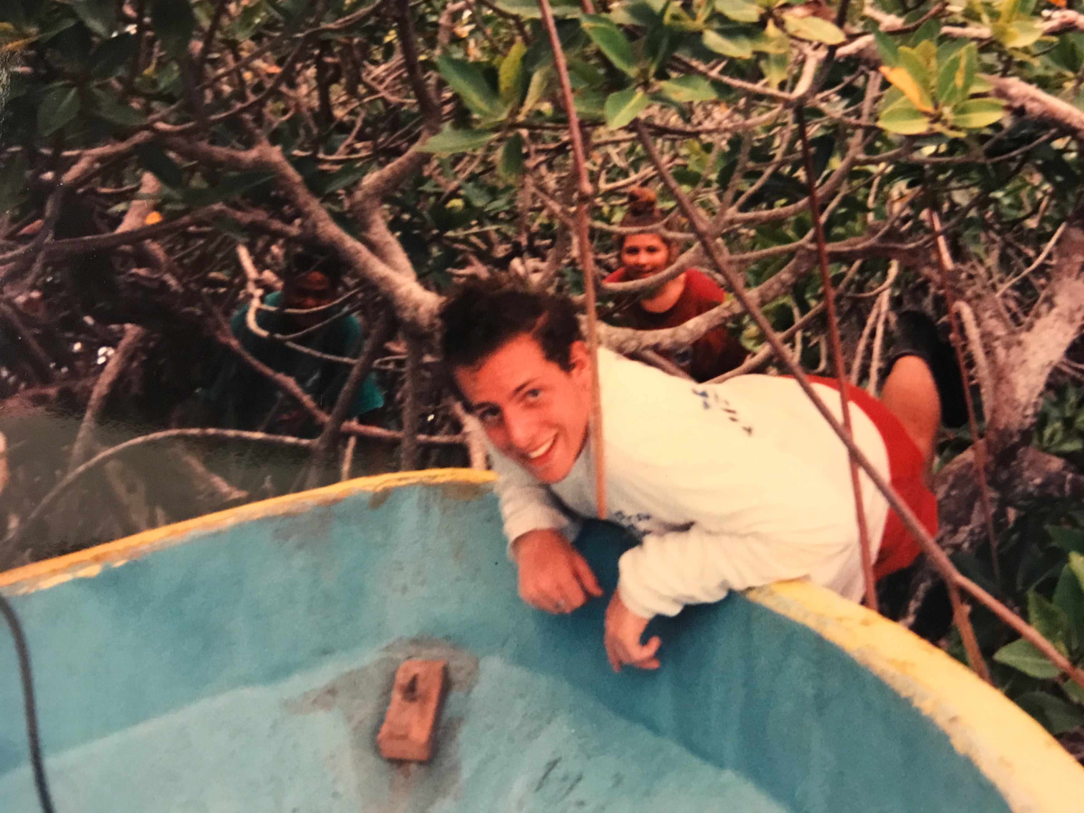 Wolfe (in the background) and her friend, Jeff, were exploring the mangrove islands