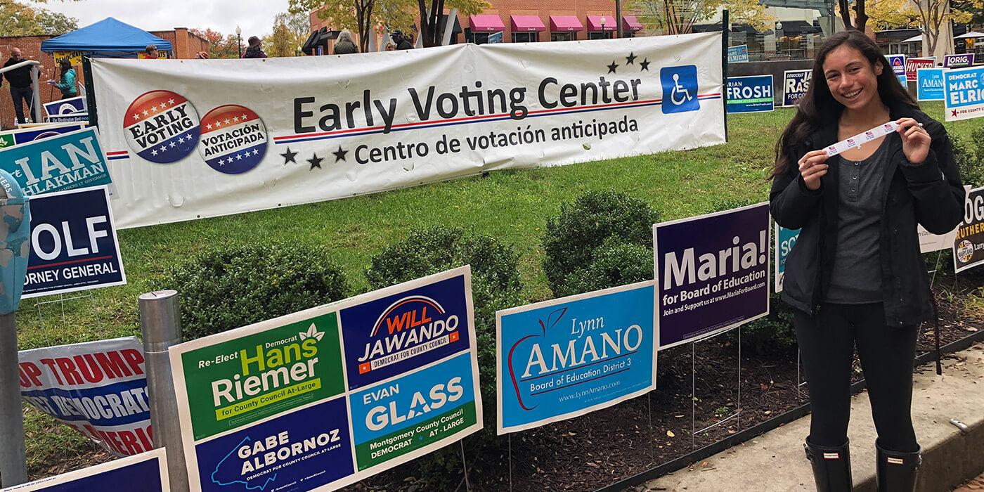 Alexandra Marquez at the early voting center