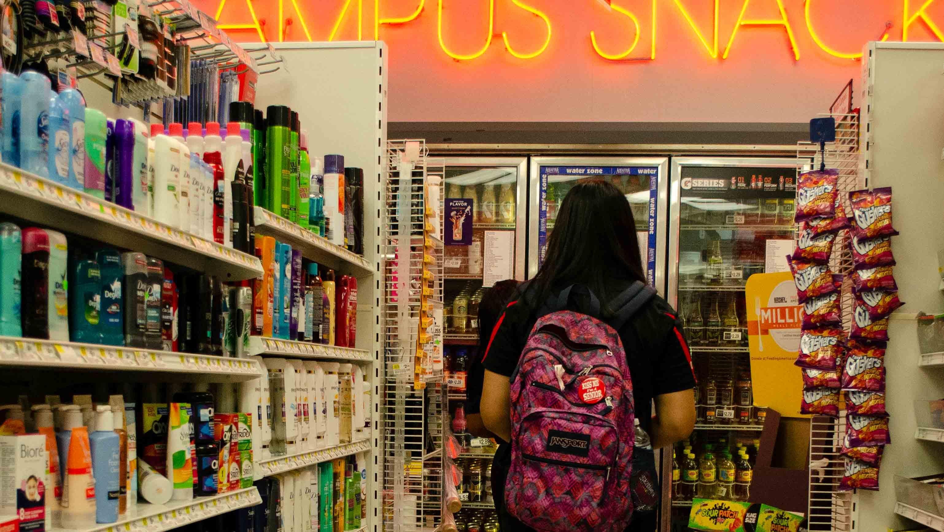 Marlen Cruz grabbing a snack