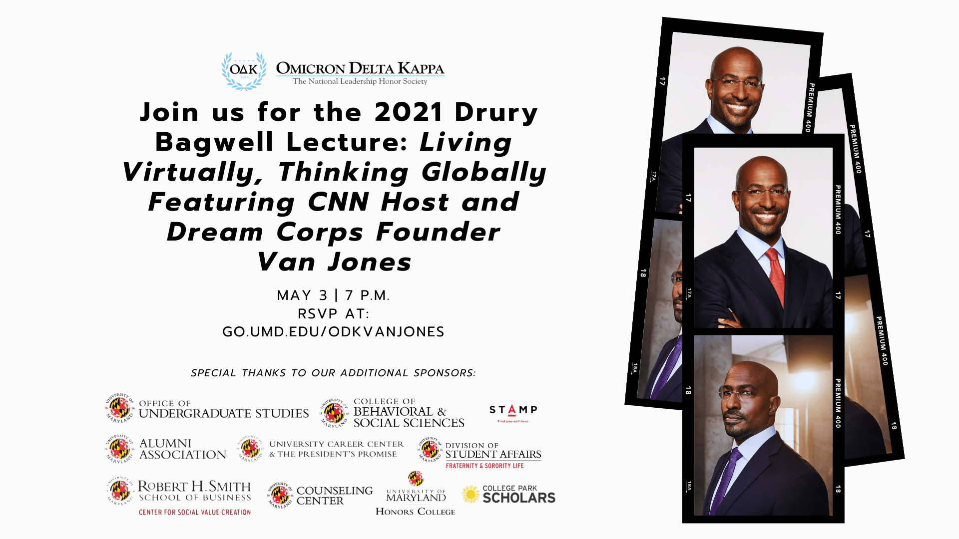 Omicron Delta Kappa Lecture featuring Van Jones, co-sponsored by Scholars