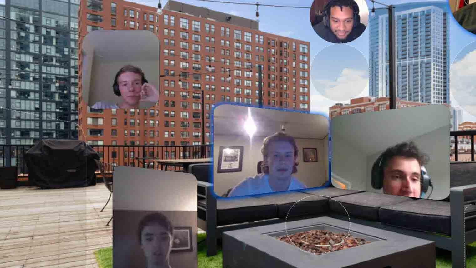 STS students seated on a virtual deck via the Nooks platform