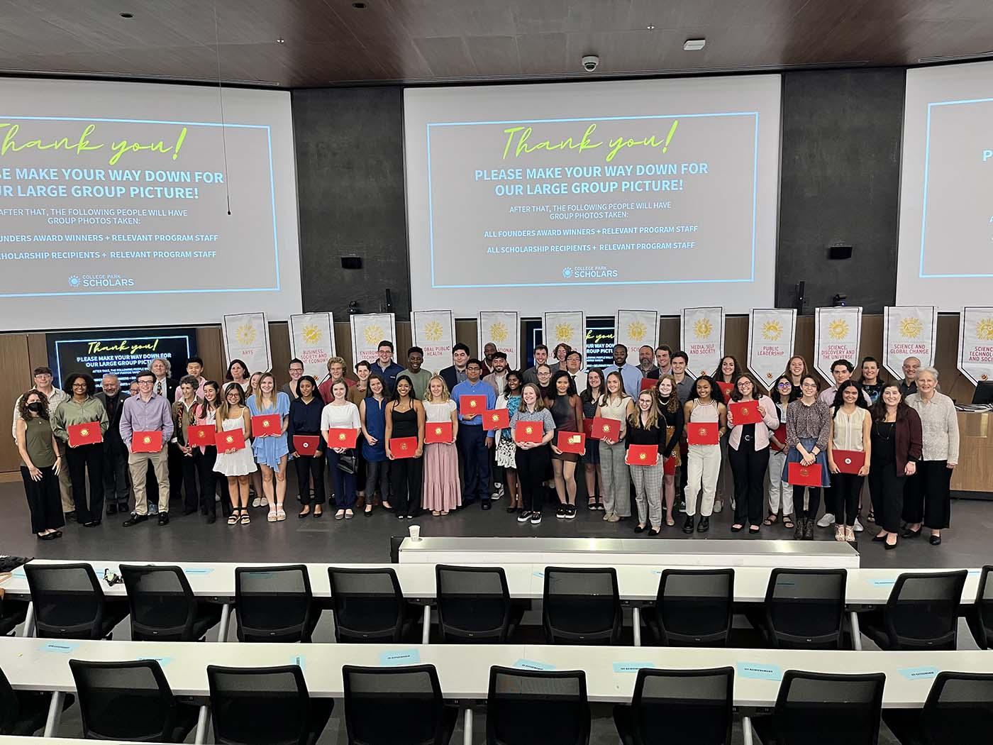 Citizenship and Achievement Award winners, Scholarship recipients and Founders Circle Award winners pose for a photo at the 2022 Citation Awards Ceremony