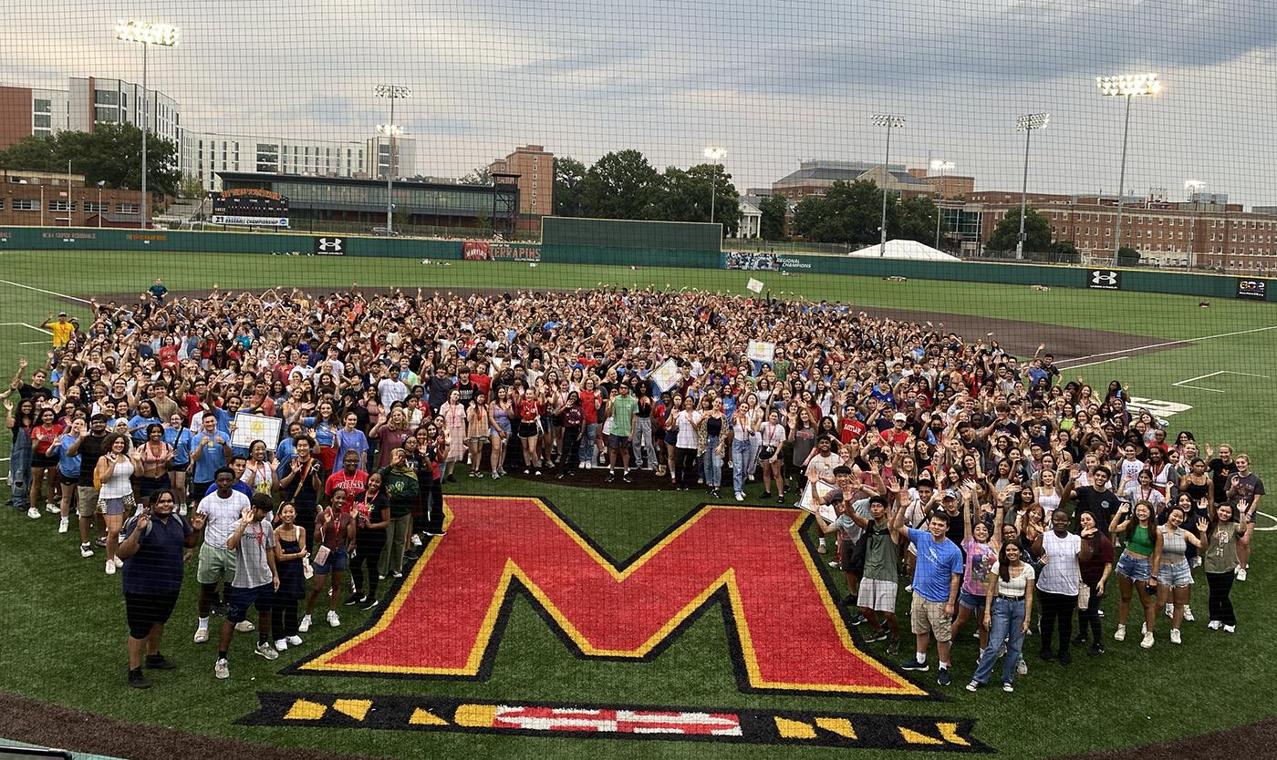 group shot at M on field
