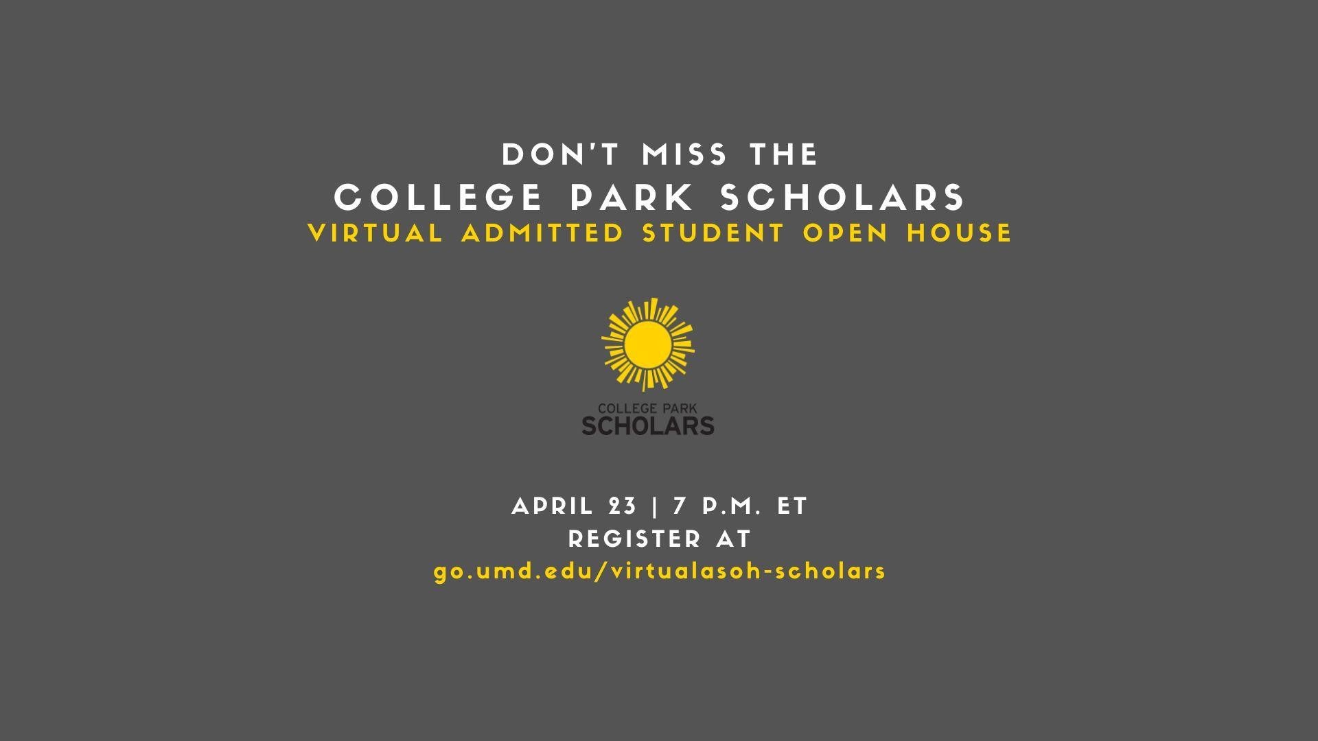 scholars virtual admitted student open house
